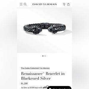 David Yurman Renaissance Bracelet in Blackened Silver